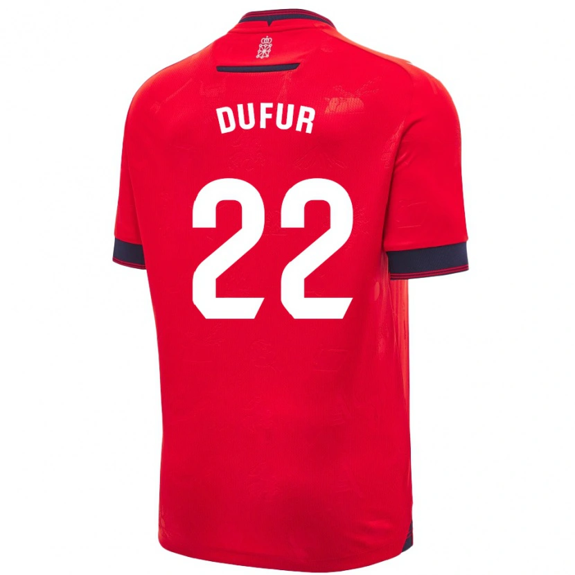 Danxen Hombre Camiseta Ander Dufur #22 Rojo Blanco 1ª Equipación 2024/25 La Camisa México