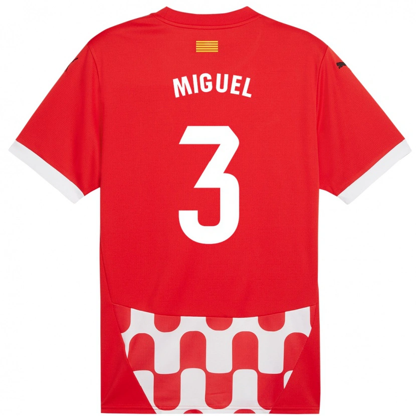Danxen Hombre Camiseta Miguel Gutiérrez #3 Rojo Blanco 1ª Equipación 2024/25 La Camisa México