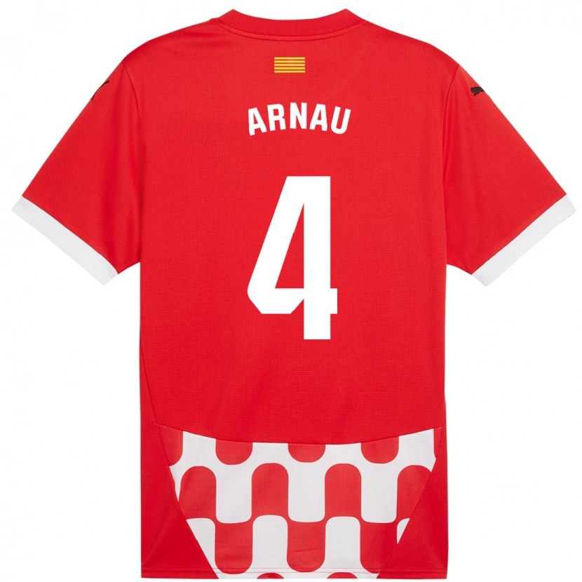 Danxen Hombre Camiseta Arnau Martínez #4 Rojo Blanco 1ª Equipación 2024/25 La Camisa México