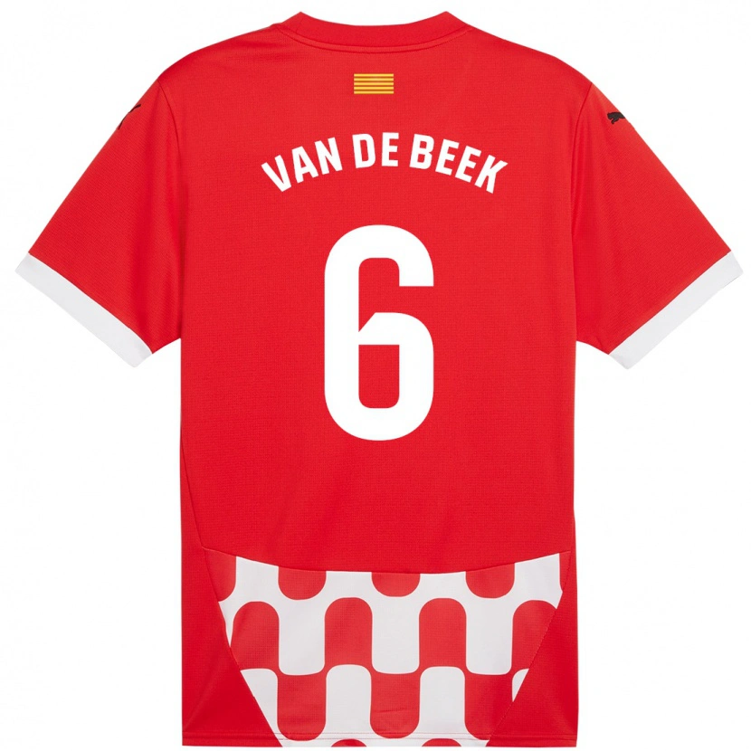 Danxen Hombre Camiseta Donny Van De Beek #6 Rojo Blanco 1ª Equipación 2024/25 La Camisa México