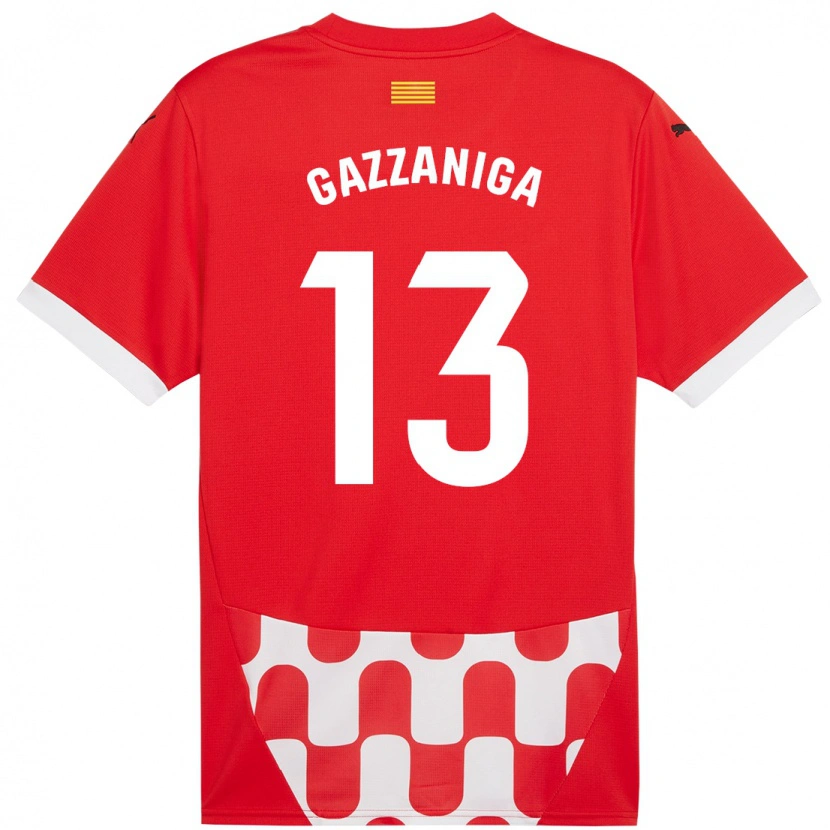 Danxen Hombre Camiseta Paulo Gazzaniga #13 Rojo Blanco 1ª Equipación 2024/25 La Camisa México