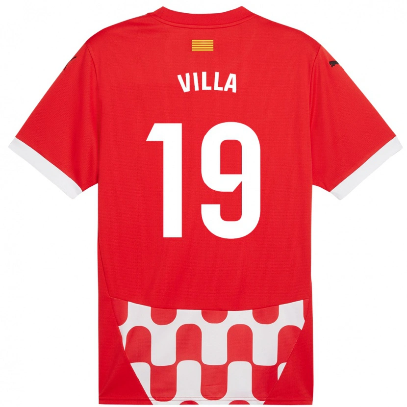 Danxen Hombre Camiseta Toni Villa #19 Rojo Blanco 1ª Equipación 2024/25 La Camisa México