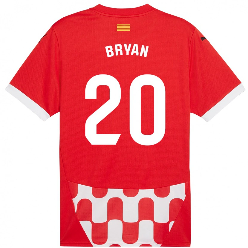 Danxen Hombre Camiseta Bryan Gil #20 Rojo Blanco 1ª Equipación 2024/25 La Camisa México