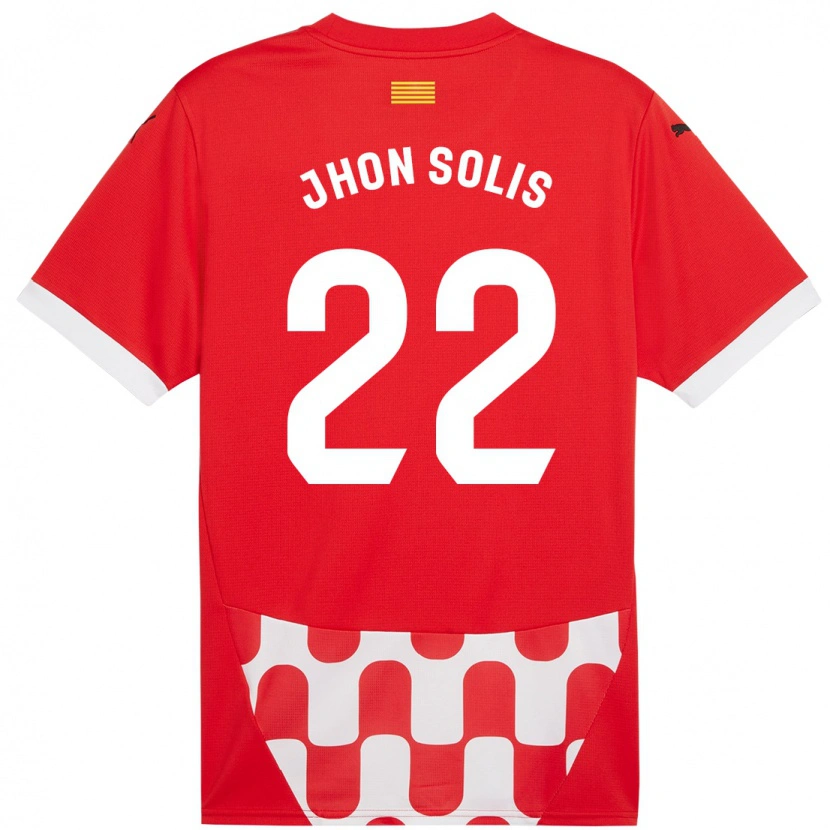 Danxen Hombre Camiseta Jhon Solís #22 Rojo Blanco 1ª Equipación 2024/25 La Camisa México