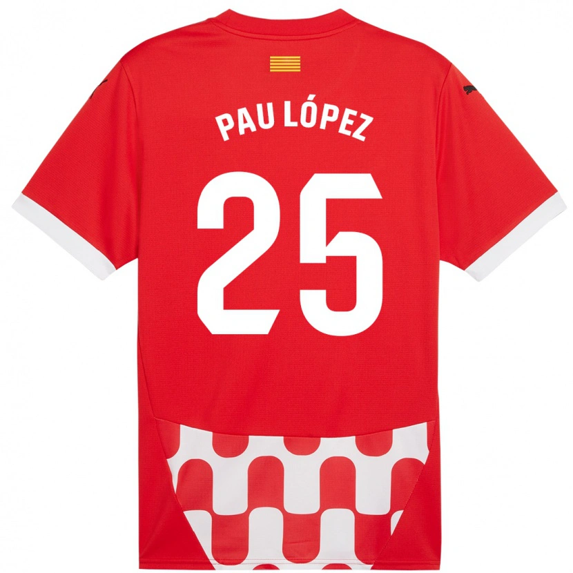Danxen Hombre Camiseta Pau López #25 Rojo Blanco 1ª Equipación 2024/25 La Camisa México