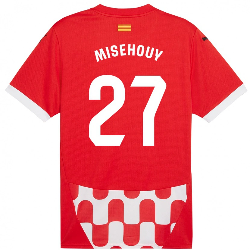 Danxen Hombre Camiseta Gabriel Misehouy #27 Rojo Blanco 1ª Equipación 2024/25 La Camisa México