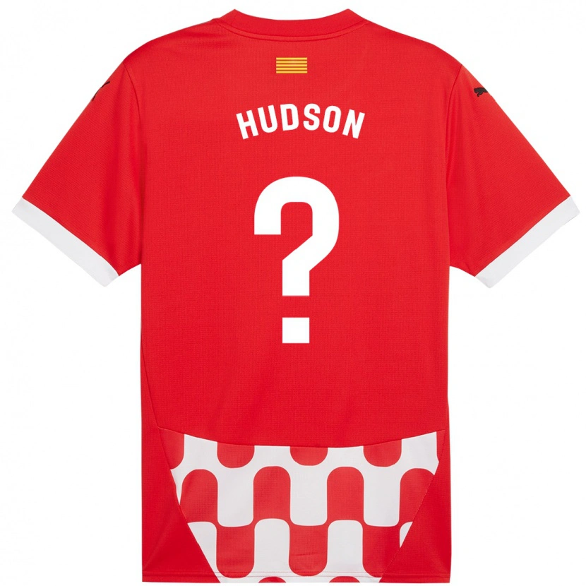 Danxen Hombre Camiseta Hudson Davis #0 Rojo Blanco 1ª Equipación 2024/25 La Camisa México