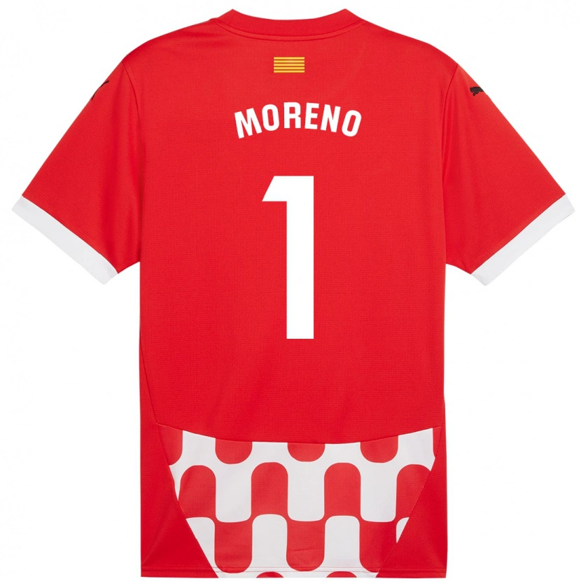 Danxen Hombre Camiseta Gerard Moreno #1 Rojo Blanco 1ª Equipación 2024/25 La Camisa México