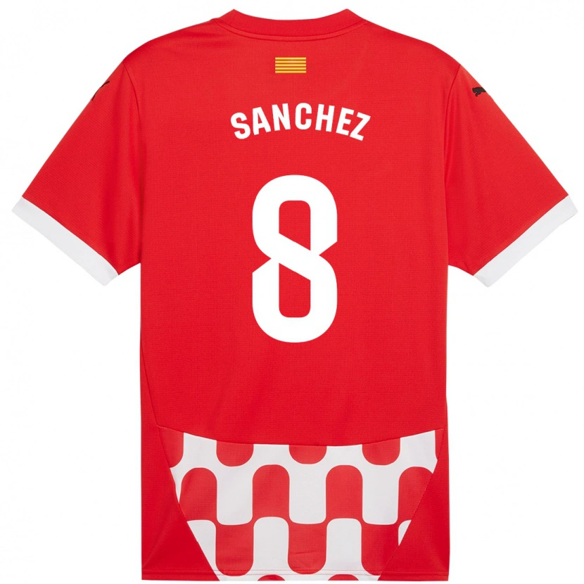 Danxen Hombre Camiseta Miguel Ángel Sánchez #8 Rojo Blanco 1ª Equipación 2024/25 La Camisa México