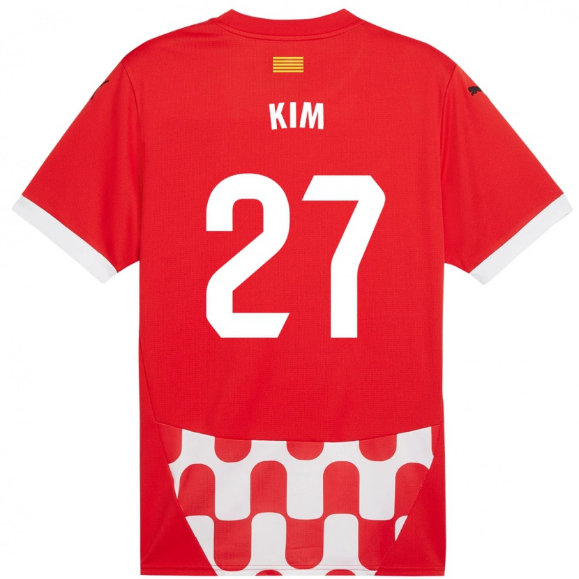 Danxen Hombre Camiseta Min-Su Kim #27 Rojo Blanco 1ª Equipación 2024/25 La Camisa México