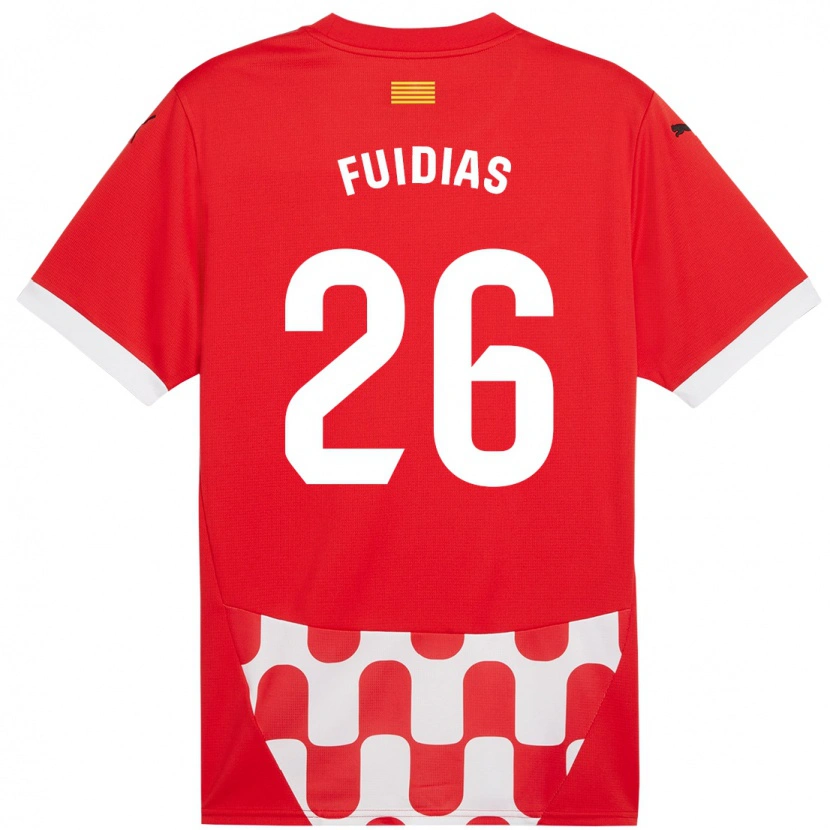 Danxen Hombre Camiseta Toni Fuidias #26 Rojo Blanco 1ª Equipación 2024/25 La Camisa México