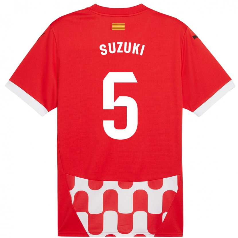 Danxen Hombre Camiseta Wadi Ibrahim Suzuki #5 Rojo Blanco 1ª Equipación 2024/25 La Camisa México