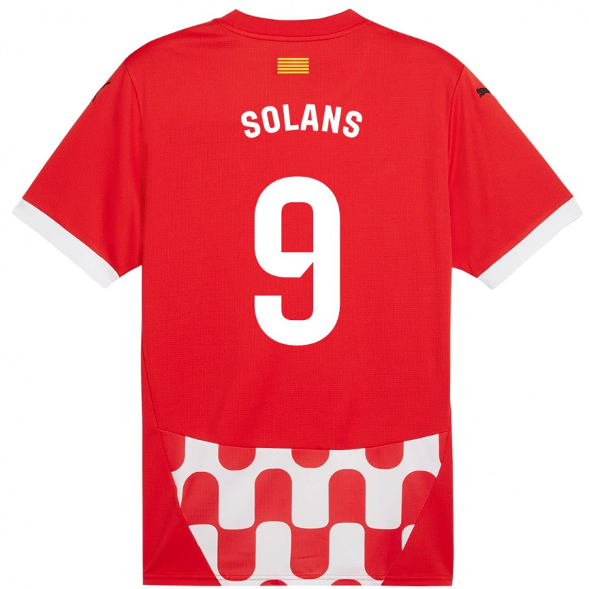 Danxen Hombre Camiseta Sergi Solans #9 Rojo Blanco 1ª Equipación 2024/25 La Camisa México