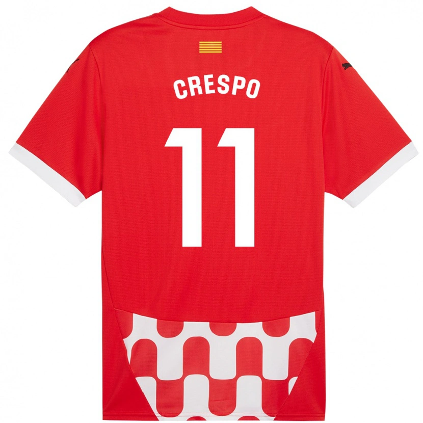 Danxen Hombre Camiseta Lydia Crespo #11 Rojo Blanco 1ª Equipación 2024/25 La Camisa México