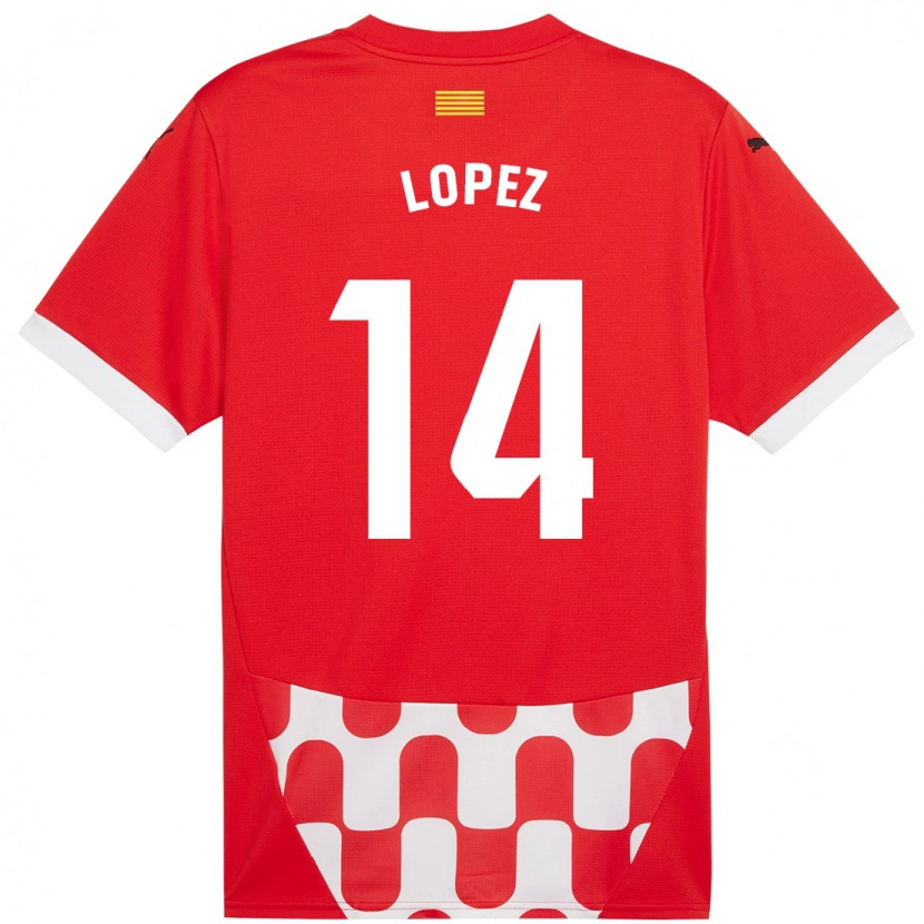 Danxen Hombre Camiseta Judith López #14 Rojo Blanco 1ª Equipación 2024/25 La Camisa México