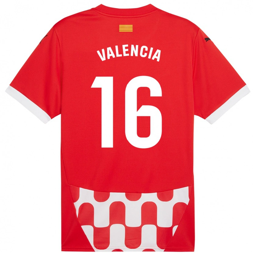 Danxen Hombre Camiseta Carla Valencia #16 Rojo Blanco 1ª Equipación 2024/25 La Camisa México