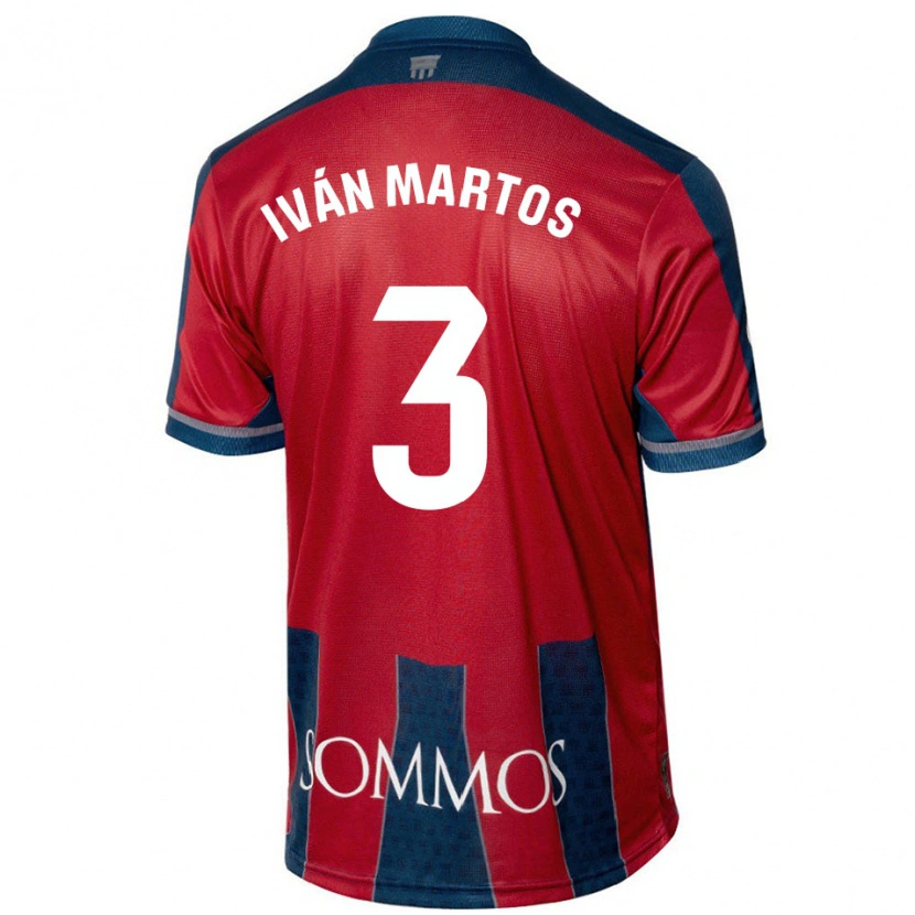 Danxen Hombre Camiseta Iván Martos #3 Rojo Azul 1ª Equipación 2024/25 La Camisa México