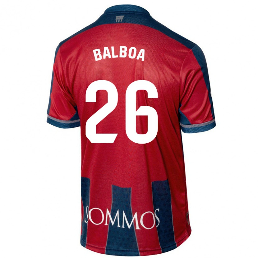 Danxen Hombre Camiseta Álex Balboa #26 Rojo Azul 1ª Equipación 2024/25 La Camisa México