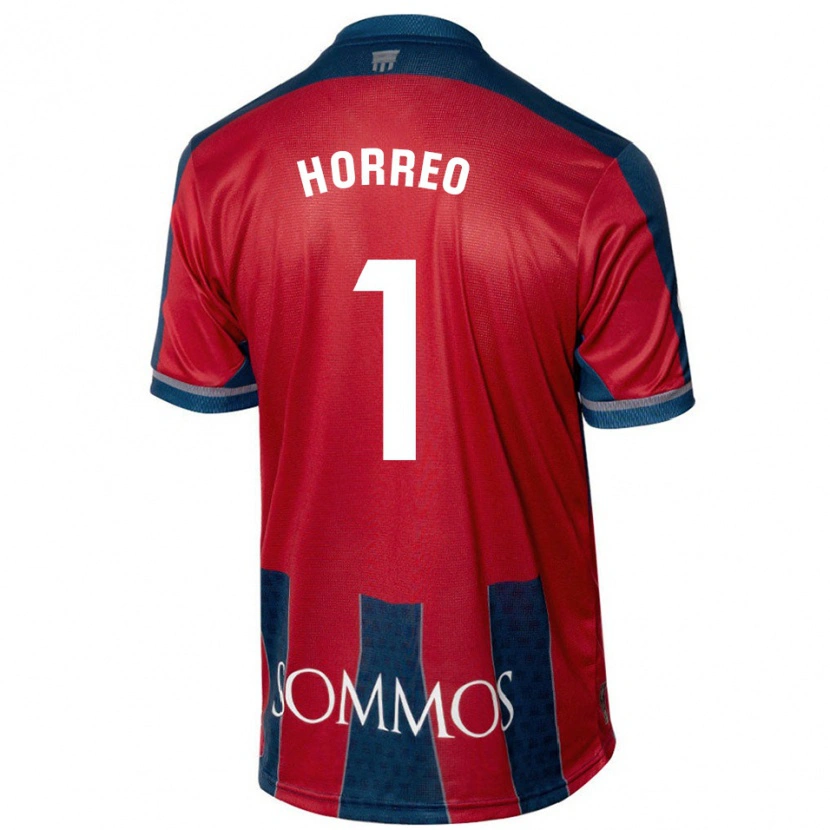 Danxen Hombre Camiseta Berto Hórreo #1 Rojo Azul 1ª Equipación 2024/25 La Camisa México
