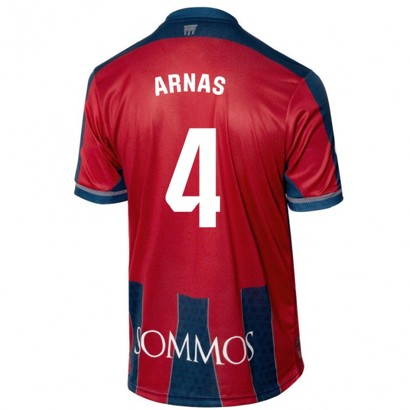 Danxen Hombre Camiseta Iris Arnas #4 Rojo Azul 1ª Equipación 2024/25 La Camisa México