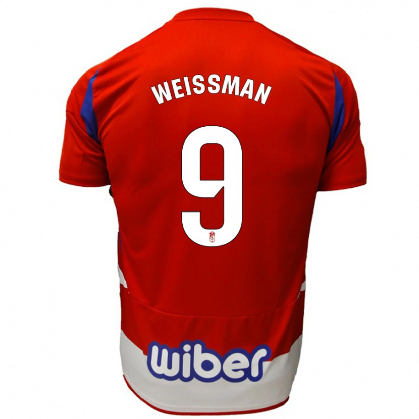 Danxen Hombre Camiseta Shon Weissman #9 Rojo Blanco Azul 1ª Equipación 2024/25 La Camisa México