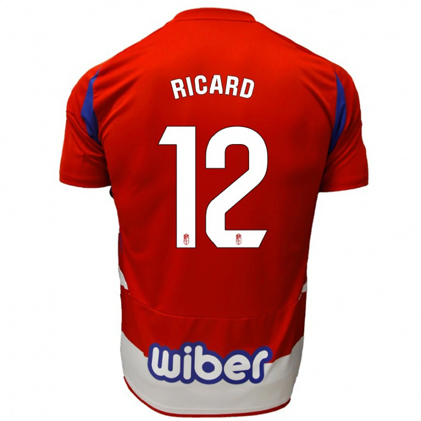 Danxen Hombre Camiseta Ricard Sánchez #12 Rojo Blanco Azul 1ª Equipación 2024/25 La Camisa México