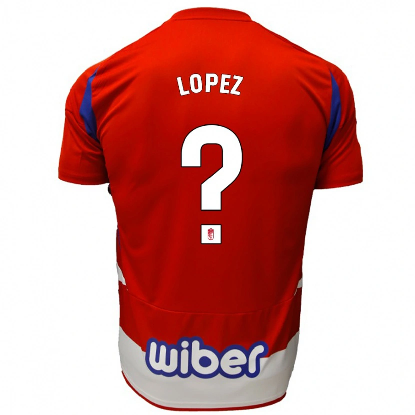 Danxen Hombre Camiseta Hugo López #0 Rojo Blanco Azul 1ª Equipación 2024/25 La Camisa México