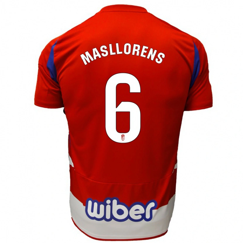 Danxen Hombre Camiseta José Masllorens #6 Rojo Blanco Azul 1ª Equipación 2024/25 La Camisa México