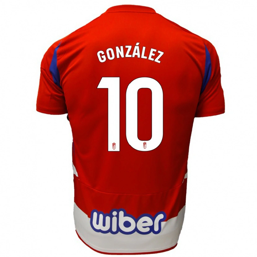 Danxen Hombre Camiseta Mario González #10 Rojo Blanco Azul 1ª Equipación 2024/25 La Camisa México
