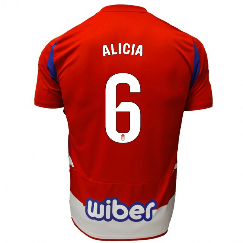 Danxen Hombre Camiseta Alicia #6 Rojo Blanco Azul 1ª Equipación 2024/25 La Camisa México