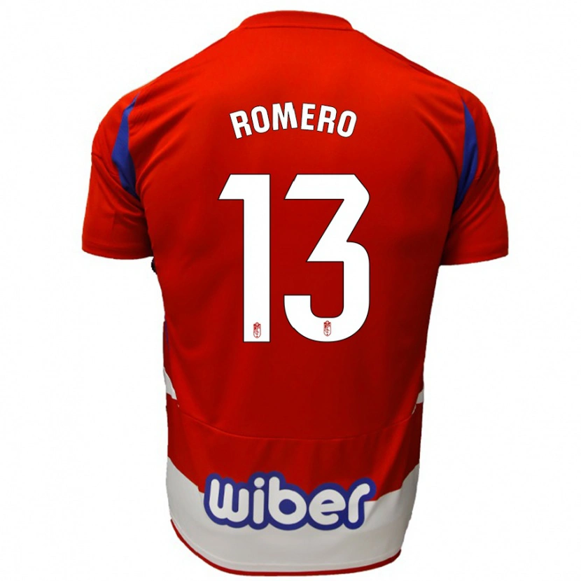 Danxen Hombre Camiseta Andrea Romero #13 Rojo Blanco Azul 1ª Equipación 2024/25 La Camisa México