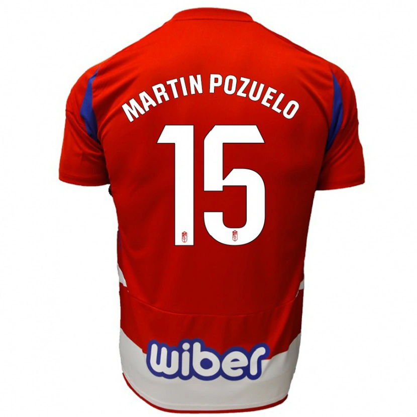 Danxen Hombre Camiseta Esther Martín-Pozuelo #15 Rojo Blanco Azul 1ª Equipación 2024/25 La Camisa México