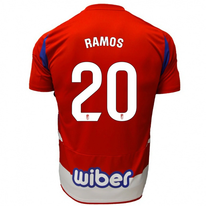 Danxen Hombre Camiseta Lucía Ramos #20 Rojo Blanco Azul 1ª Equipación 2024/25 La Camisa México