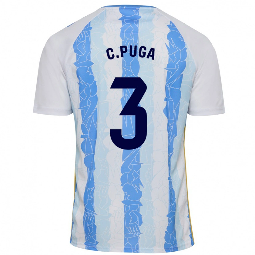 Danxen Hombre Camiseta Carlos Puga #3 Blanco Azul 1ª Equipación 2024/25 La Camisa México