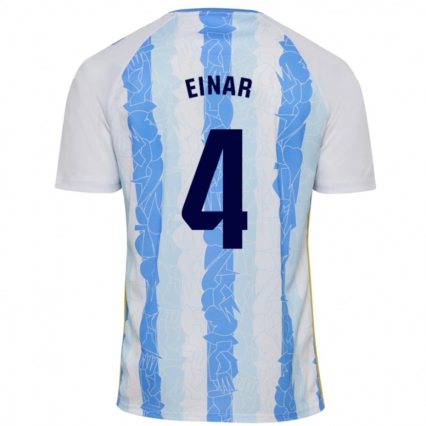 Danxen Hombre Camiseta Einar Galilea #4 Blanco Azul 1ª Equipación 2024/25 La Camisa México