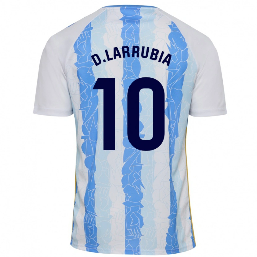 Danxen Hombre Camiseta David Larrubia #10 Blanco Azul 1ª Equipación 2024/25 La Camisa México