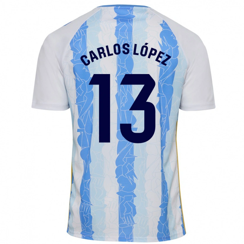 Danxen Hombre Camiseta Carlos López #13 Blanco Azul 1ª Equipación 2024/25 La Camisa México