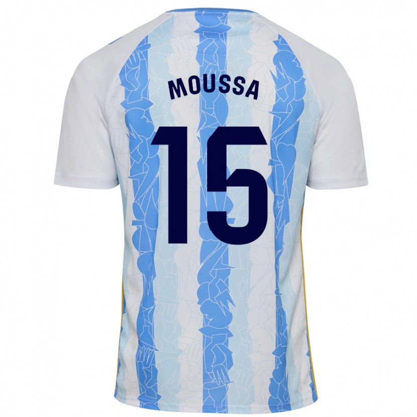 Danxen Hombre Camiseta Moussa Diarra #15 Blanco Azul 1ª Equipación 2024/25 La Camisa México