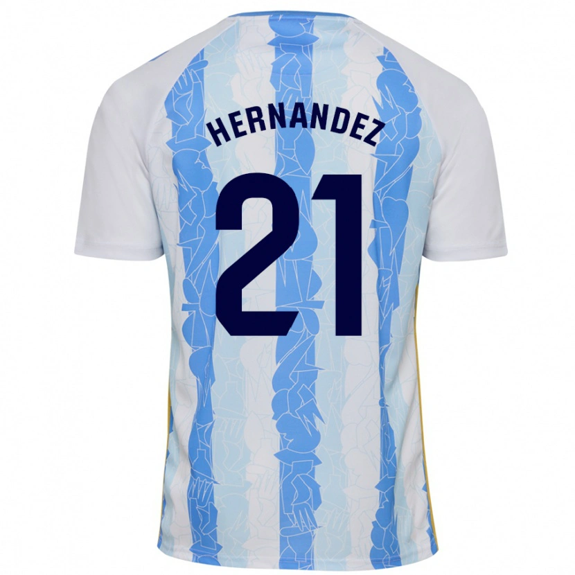 Danxen Hombre Camiseta Juan Hernández #21 Blanco Azul 1ª Equipación 2024/25 La Camisa México