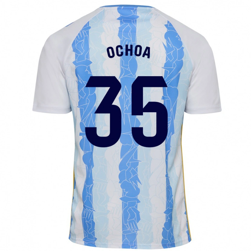 Danxen Hombre Camiseta Aarón Ochoa #35 Blanco Azul 1ª Equipación 2024/25 La Camisa México