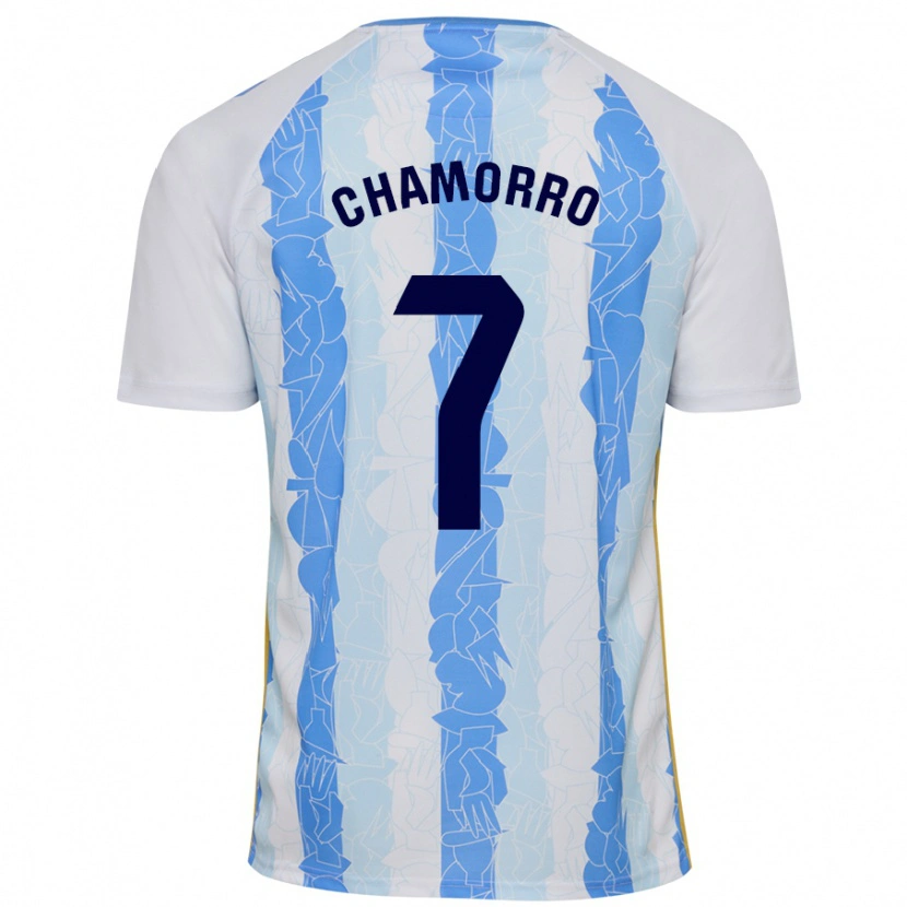 Danxen Hombre Camiseta Alexis Chamorro #7 Blanco Azul 1ª Equipación 2024/25 La Camisa México