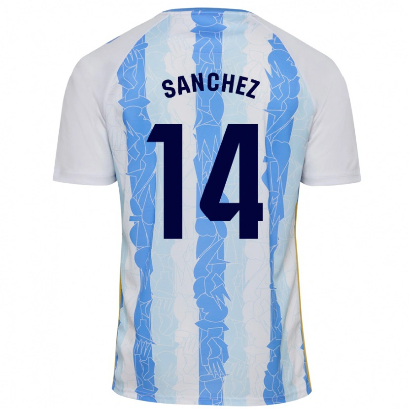 Danxen Hombre Camiseta Rubén Sánchez #14 Blanco Azul 1ª Equipación 2024/25 La Camisa México
