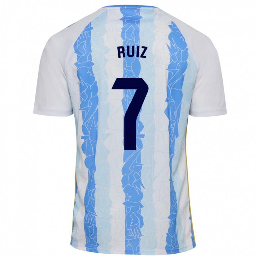 Danxen Hombre Camiseta María Ruiz #7 Blanco Azul 1ª Equipación 2024/25 La Camisa México