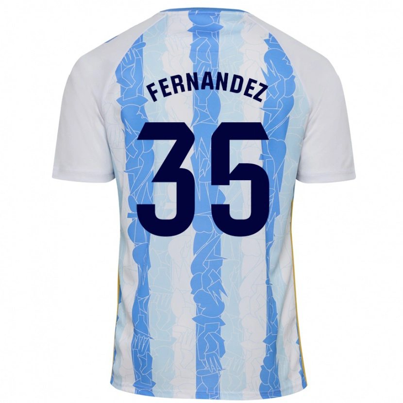 Danxen Hombre Camiseta Inés Fernández #35 Blanco Azul 1ª Equipación 2024/25 La Camisa México