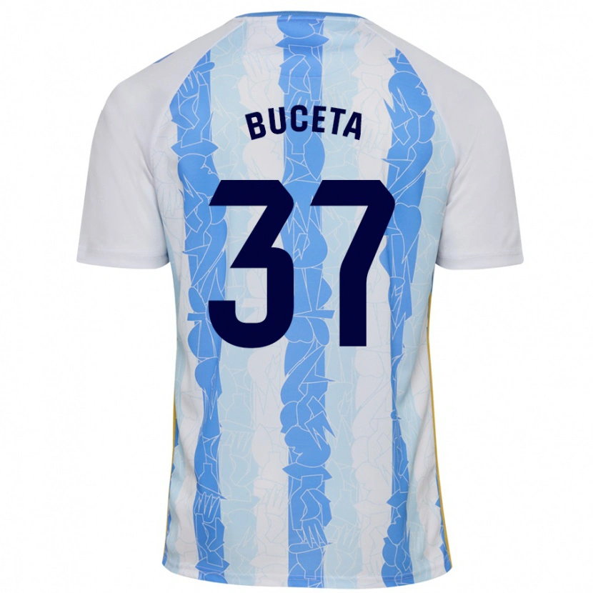Danxen Hombre Camiseta Ana Buceta #37 Blanco Azul 1ª Equipación 2024/25 La Camisa México