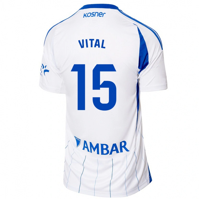 Danxen Hombre Camiseta Bernardo Vital #15 Rojo Blanco 1ª Equipación 2024/25 La Camisa México