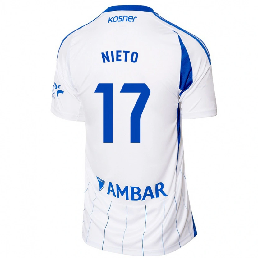 Danxen Hombre Camiseta Carlos Nieto #17 Rojo Blanco 1ª Equipación 2024/25 La Camisa México