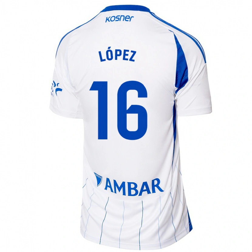 Danxen Hombre Camiseta Juan López #16 Rojo Blanco 1ª Equipación 2024/25 La Camisa México