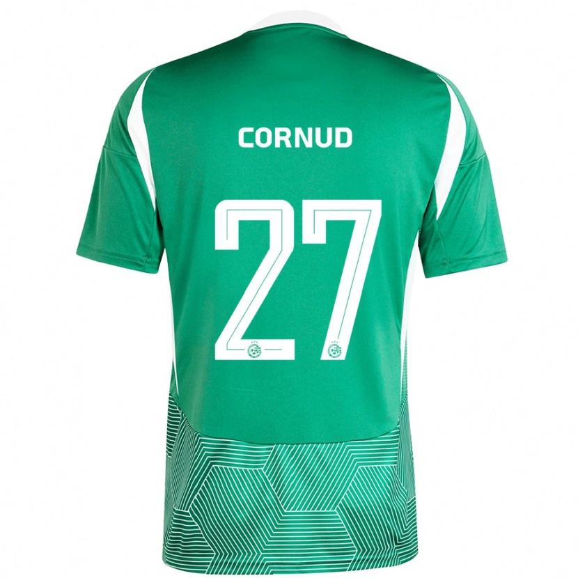 Danxen Hombre Camiseta Pierre Cornud #27 Verde Blanco 1ª Equipación 2024/25 La Camisa México