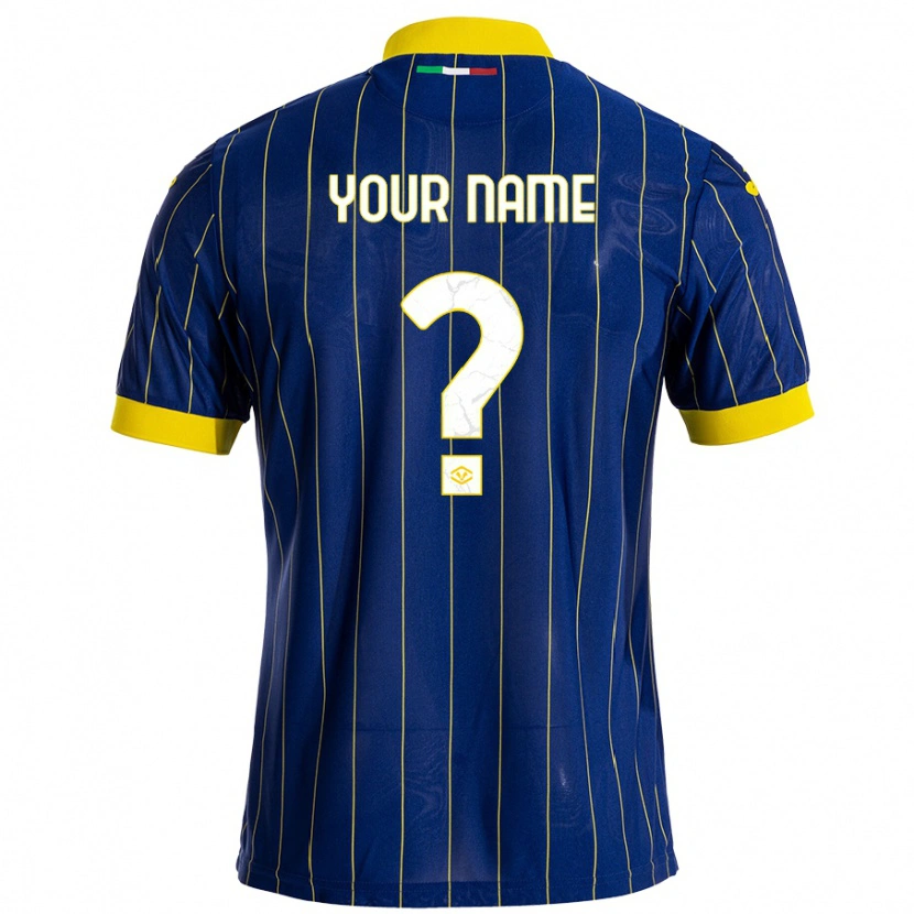 Danxen Hombre Camiseta Su Nombre #0 Azul Amarillo 1ª Equipación 2024/25 La Camisa México